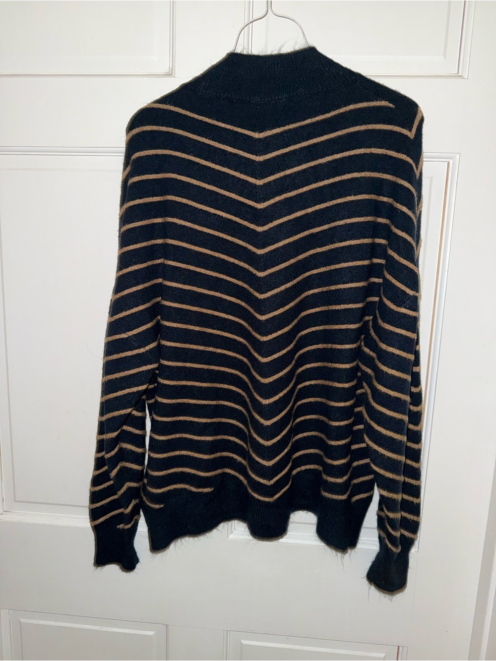 Women’s Navy & Tan Striped Sweater